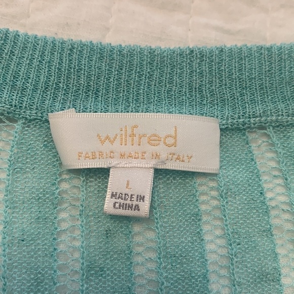 ARITZIA WILFRED linen blend lightweight sweater 3/4 sleeves aqua colour large - Picture 3 of 10